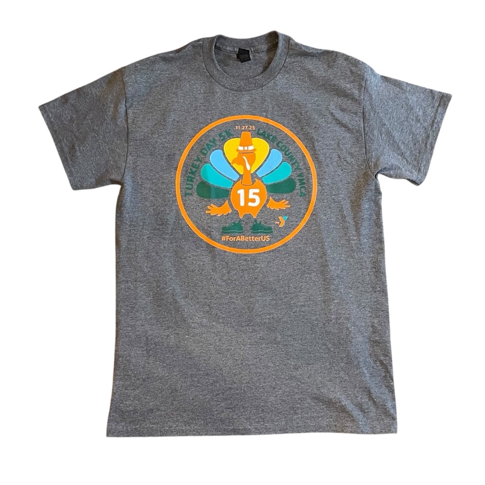 💖5 for $25💖 Lake County YMCA Turkey Day 5K Graphic T-Shirt Unisex Medium NWOT